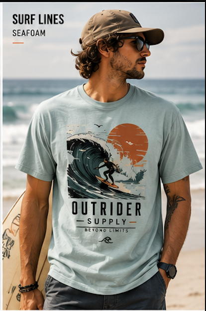 Surf Line graphic tee by the coast