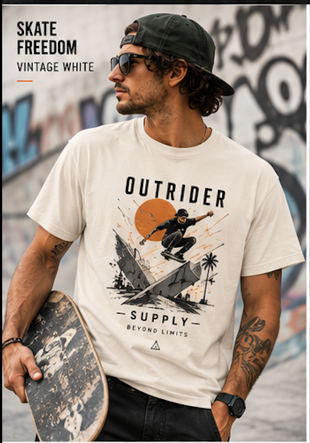 Skate Freedom graphic tee lifestyle shot